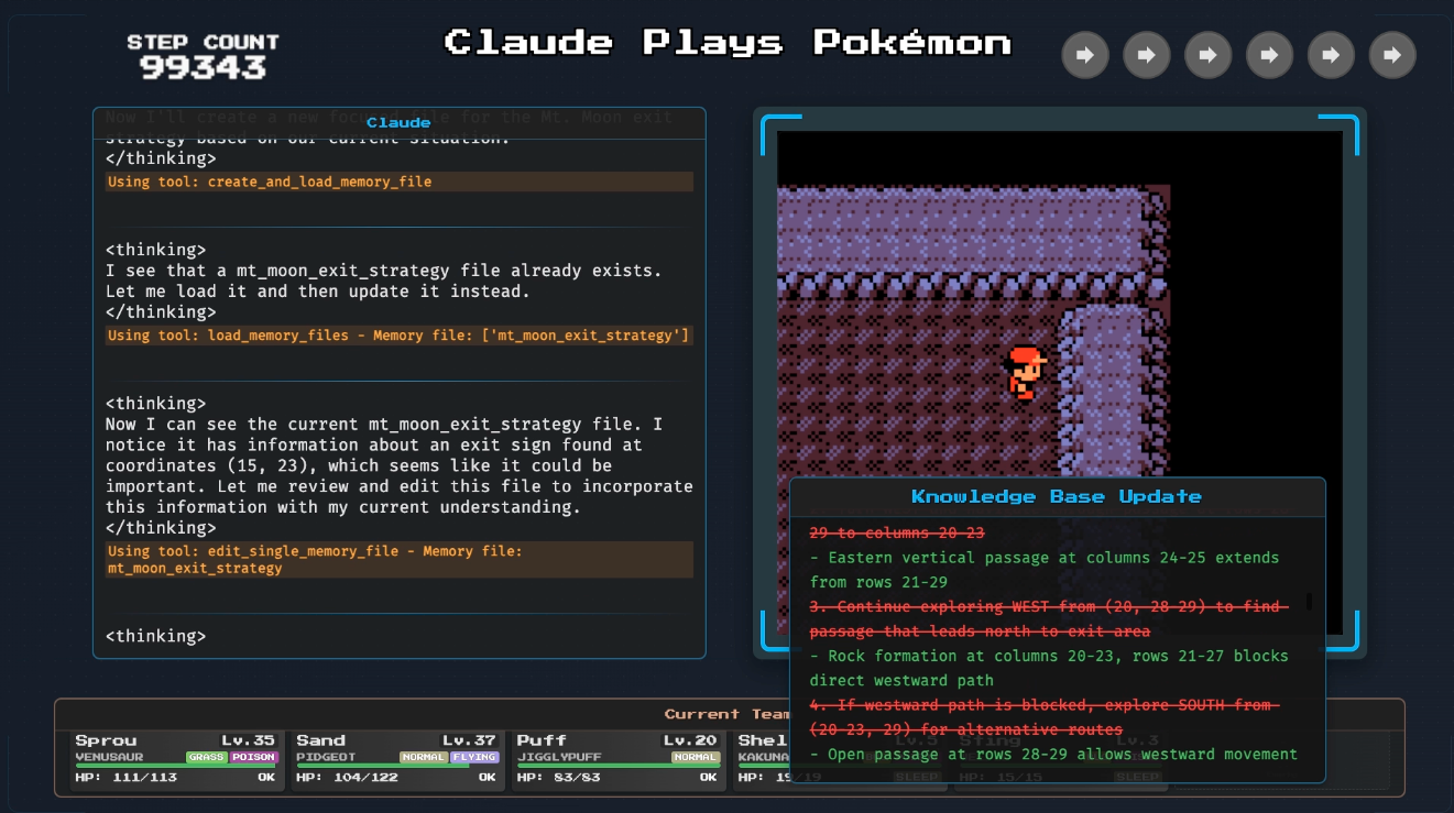 Claude playing Pokemon